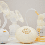 Different breast pumps on a table together